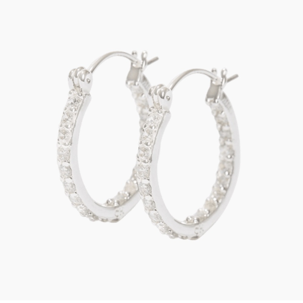 Crystal Haze Mini Serena Hoops Silver plated brass and cubic zirconia